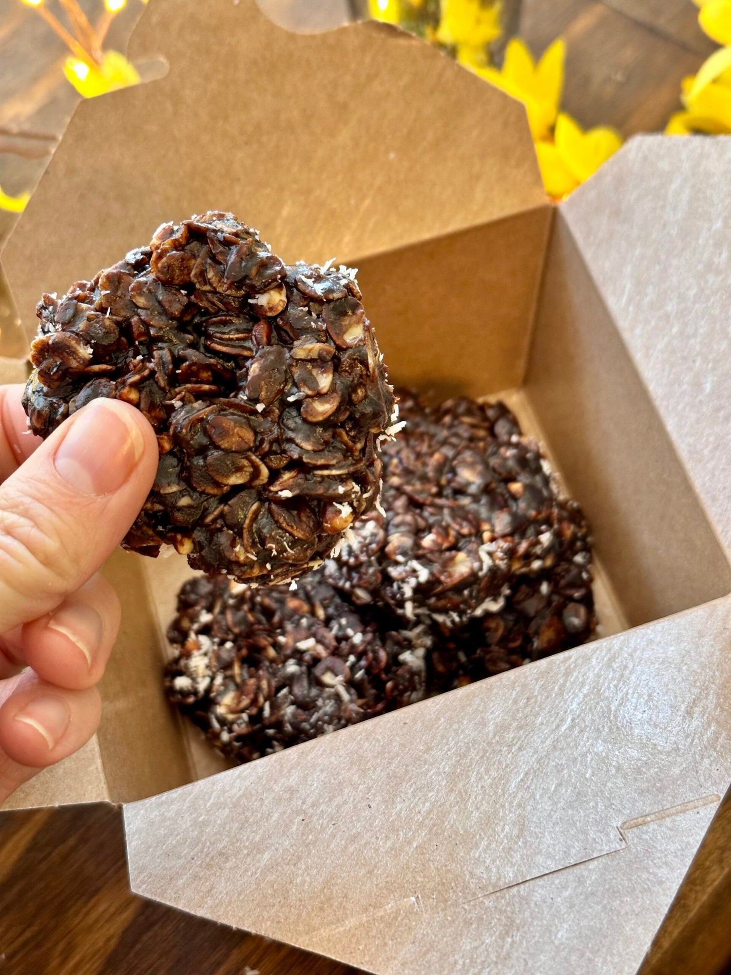 Ooey Gooey Chocolate cookies made with oatmeal, cocoa, and coconut oil. Always gluten free, allergy friendly and delicious healthy dessert